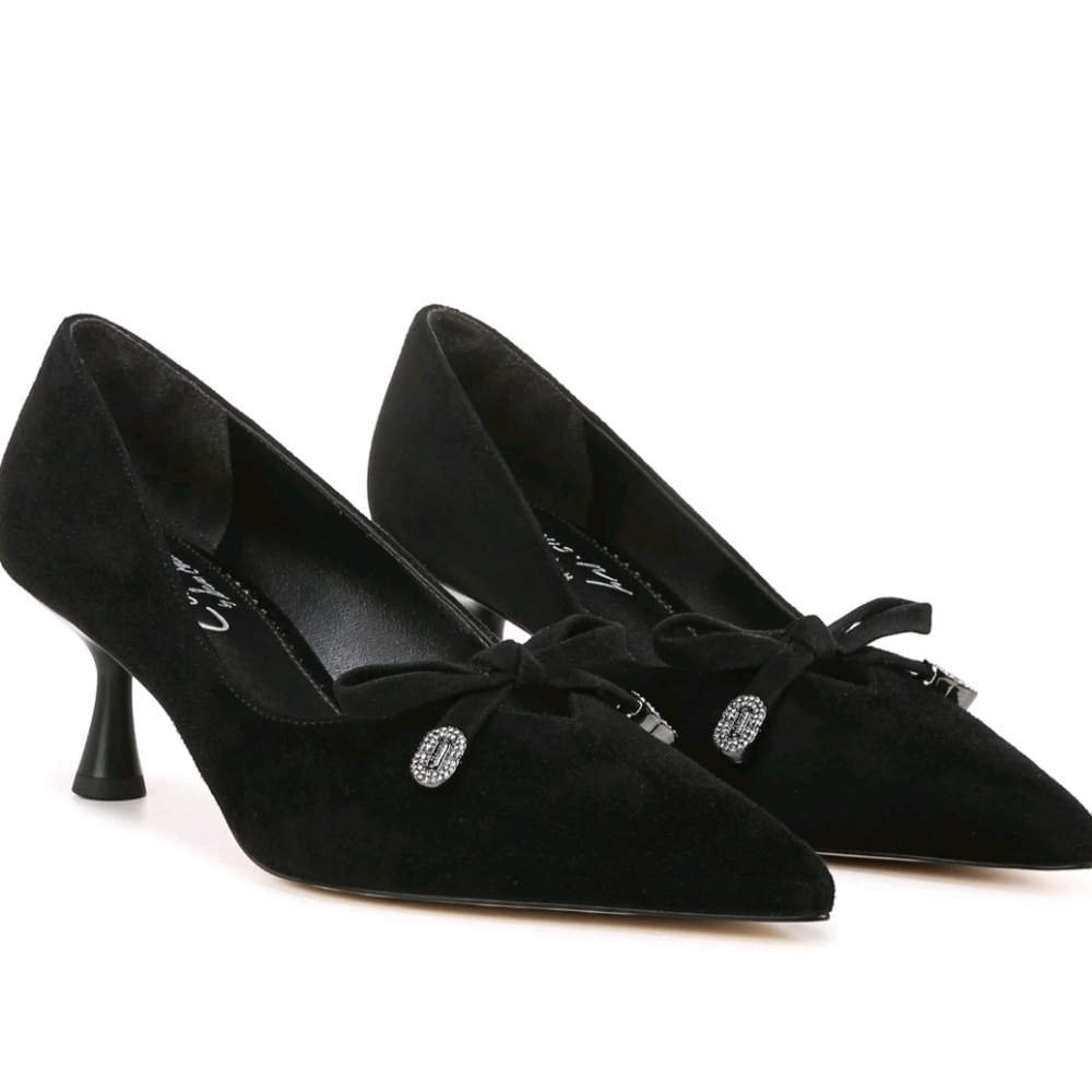 Circus NY by Sam Edelman Fleur Black Suede Heels Size 9